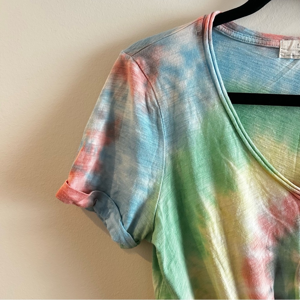 Anthropologie T. La Darya Tie Die Crop Top, front knot, size XS - Picture 4 of 5